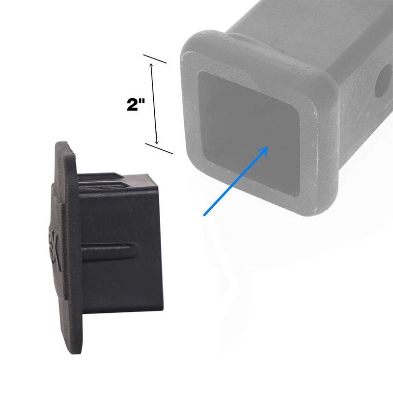 XSTRAP STANDARD 2PCS Trailer Hitch Cover 2 inches Black Receiver Tube Trailer Hitch Plug - Image 4